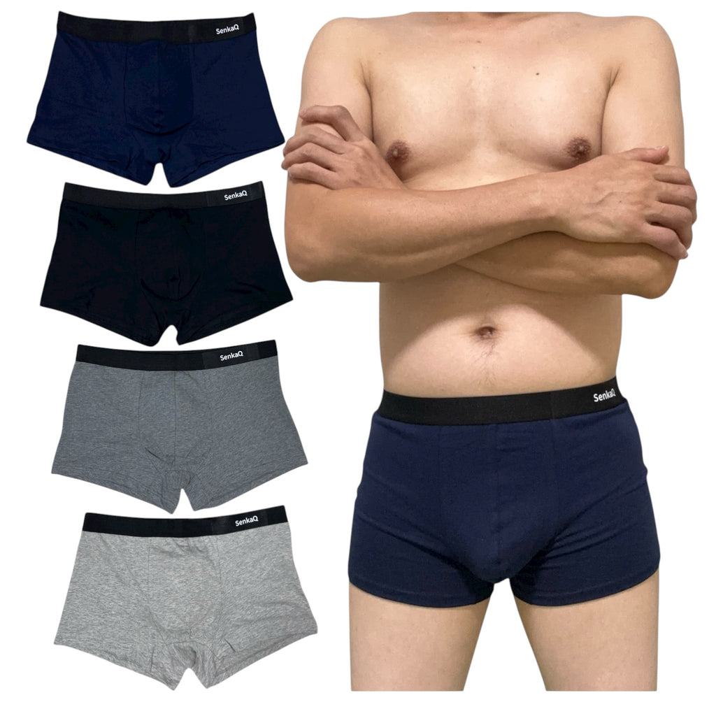 【SenkaQ】ボクサーパンツ メンズ 4枚セット 吸汗速乾 高通気性 ローライズ 前閉じ 抗菌防臭 日本ブランド